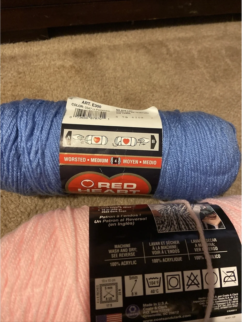 Red Heart Yarn Lot Of 3